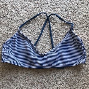 Brand new Blue and white strip bikini top